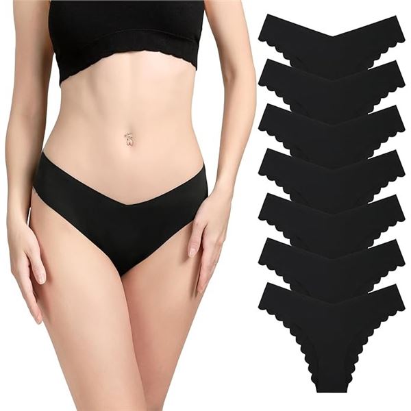 2 Packs of Levao Women's Semaless Hipster Cheeky No-Show Stretchy Panties; 7 Pairs Each (Size M)