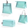 Image 1 : Set of 4 Travel Toiletry/Makeup Bags with Metal Zipper - 4 Sizes - Jelly Blue/Easy to Clean - New