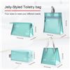 Image 3 : Set of 4 Travel Toiletry/Makeup Bags with Metal Zipper - 4 Sizes - Jelly Blue/Easy to Clean - New