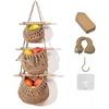 Image 1 : 1 Wall-Hanging Fruit/Vegetable Hammock - 3-Tiers - Multi-Purpose Hanging Hammock - New in Box