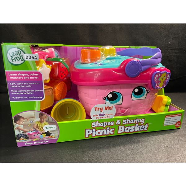 1 Leap Frog Shapes & Sharing Picnic Basket Toy Set - For Ages 6+ Months - New