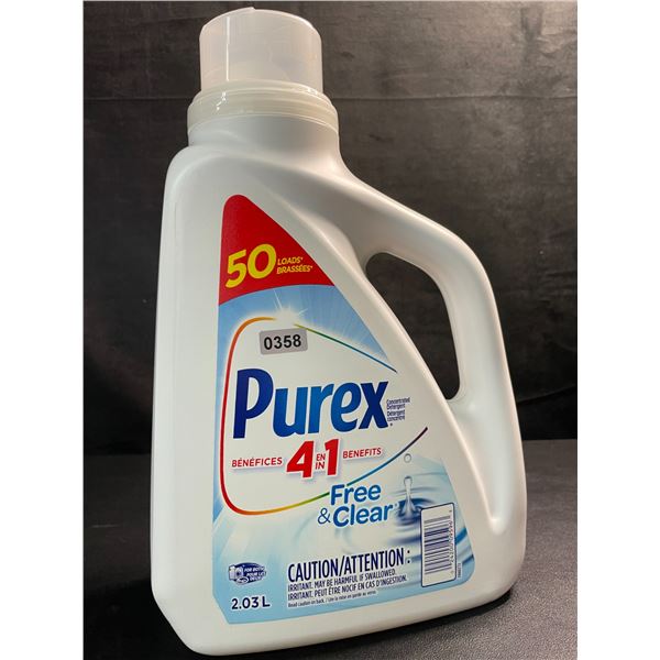 1 Jug of Purex 4-in-1 Free & Clear Liquid Laundry Detergent - 2.03L/50 Loads - New