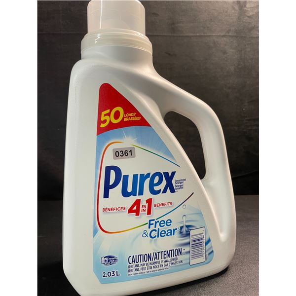 1 Jug of Purex 4-in-1 Free & Clear Liquid Laundry Detergent - 2.03L/50 Loads - New