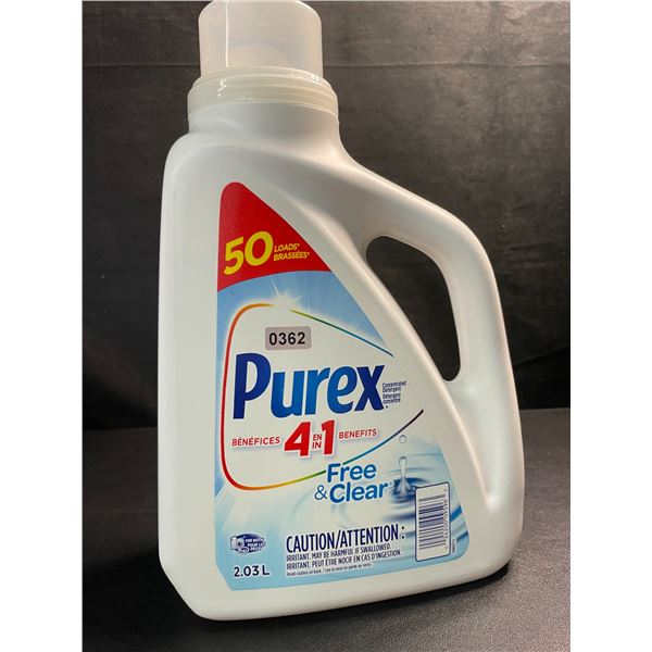 1 Jug of Purex 4-in-1 Free & Clear Liquid Laundry Detergent - 2.03L/50 Loads - New