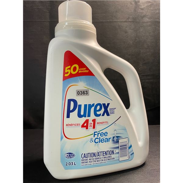 1 Jug of Purex 4-in-1 Free & Clear Liquid Laundry Detergent - 2.03L/50 Loads - New