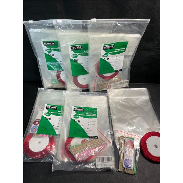 6 Packs of Clear Cellophane Storage Bags (6” x 9”) - 50PCS Each - Great for Crafts