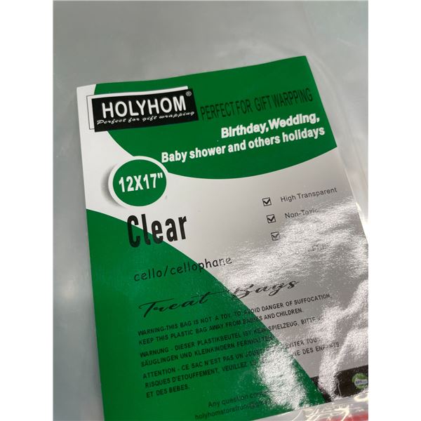 5 Packs of Clear Cellophane Storage Bags (12” x 17”) - 25PCS Each - Great for Craf