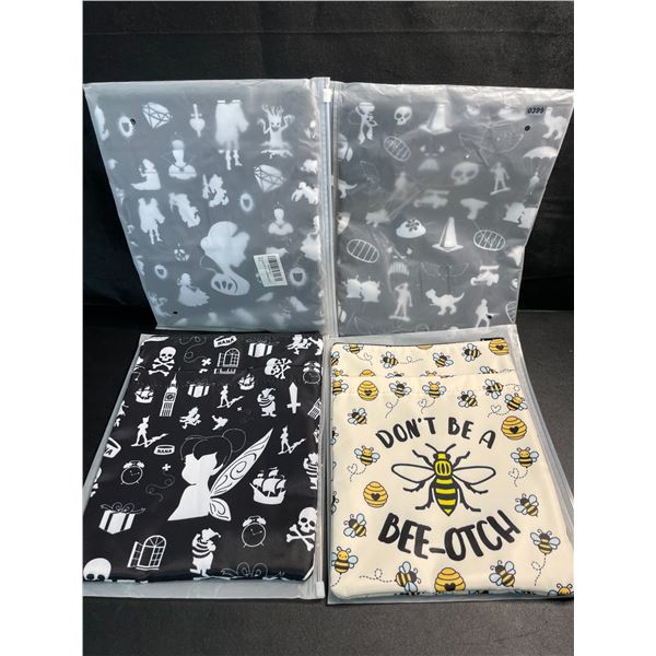 4 Assorted Cute/Funny Book Sleeves/Tablet Storage Sleeves - New