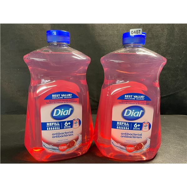 2 Dial Antibacterial Hand Soap Refills - Pomegranate Tangerine Scent - Large 1.53L Size - New