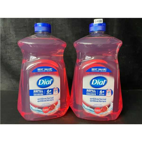 2 Dial Antibacterial Hand Soap Refills - Pomegranate Tangerine Scent - Large 1.53L Size - New
