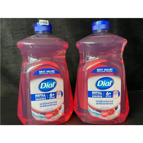 2 Dial Antibacterial Hand Soap Refills - Pomegranate Tangerine Scent - Large 1.53L Size - New