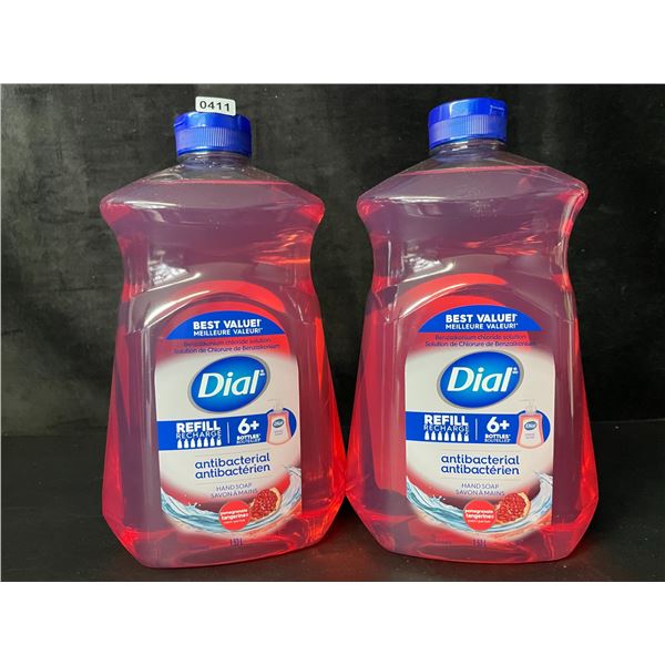 2 Dial Antibacterial Hand Soap Refills - Pomegranate Tangerine Scent - Large 1.53L Size - New
