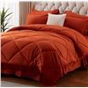 Image 1 : 1 NexHome 100% Microfiber 7PC Queen Comforter Bed in a Box Set - Burnt Orange - New