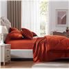 Image 2 : 1 NexHome 100% Microfiber 7PC Queen Comforter Bed in a Box Set - Burnt Orange - New