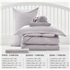 Image 3 : 1 NexHome 100% Microfiber 7PC Queen Comforter Bed in a Box Set - Light Grey - New