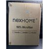 Image 4 : 1 NexHome 100% Microfiber 7PC Queen Comforter Bed in a Box Set - Light Grey - New