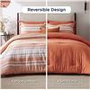 Image 2 : 1 BedSure Full Size 7PC Burnt Orange and White Comforter Set - New