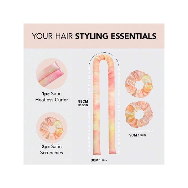 2-Packs of Overnight Heatless Satin Hair Curler Sets - New