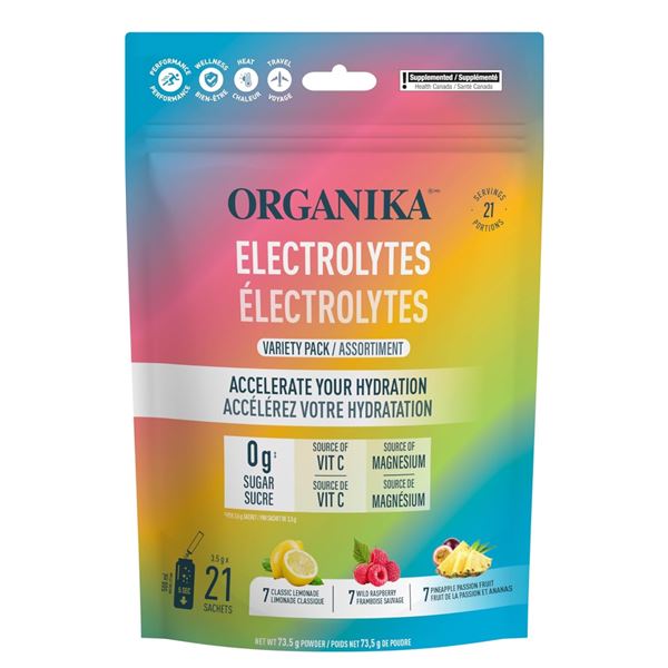 1 Pack of 21 Organika Electrolyte Hydration Pouches - New