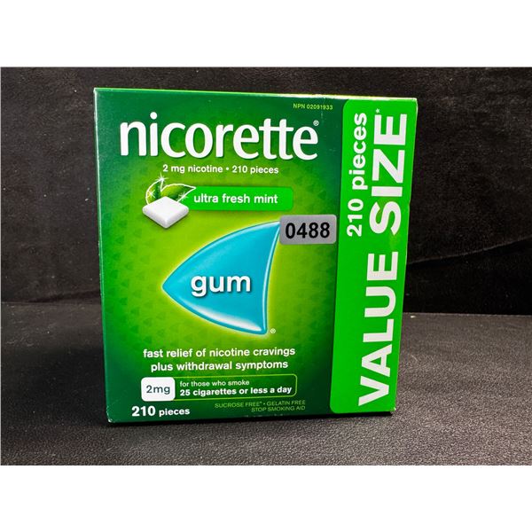 1 Box of Nicorette 210PCS Value Size Nicotine Craving Gum - New