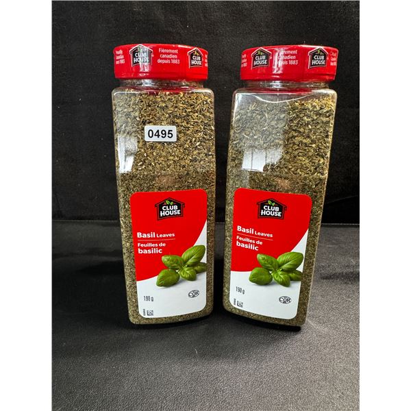 2 Bottles of Club House Basil Leaves - New
