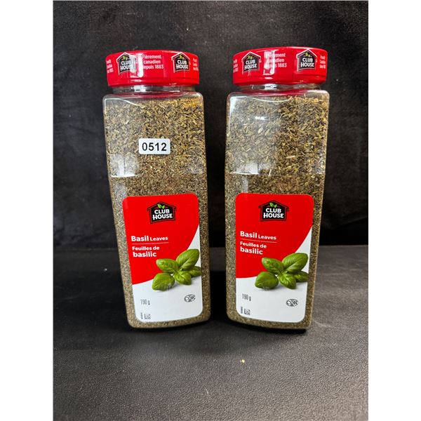 2 Bottles of Club House Basil Leaves - New