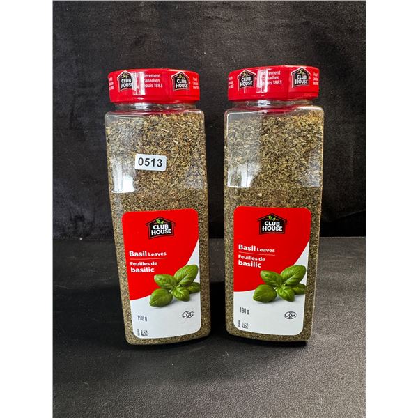2 Bottles of Club House Basil Leaves - New