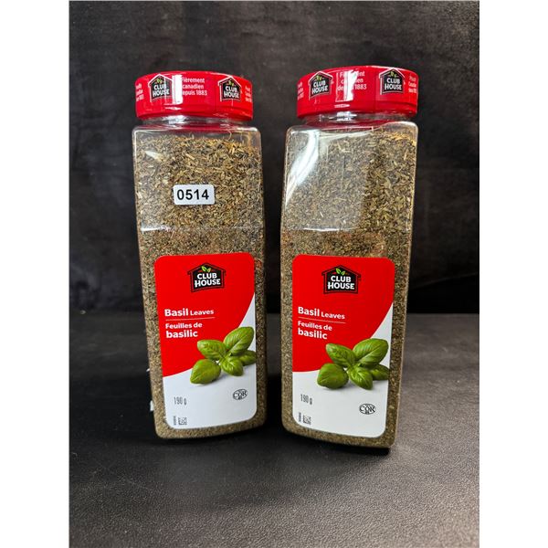 2 Bottles of Club House Basil Leaves - New