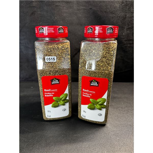 2 Bottles of Club House Basil Leaves - New