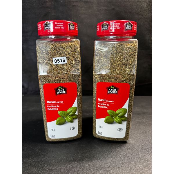 2 Bottles of Club House Basil Leaves - New