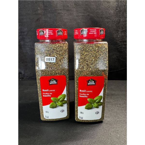 2 Bottles of Club House Basil Leaves - New