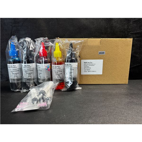 1 Box of 5 Colour Refill Ink Kit for HP/Canon/Epson/Brother/Lexmark Printers - New