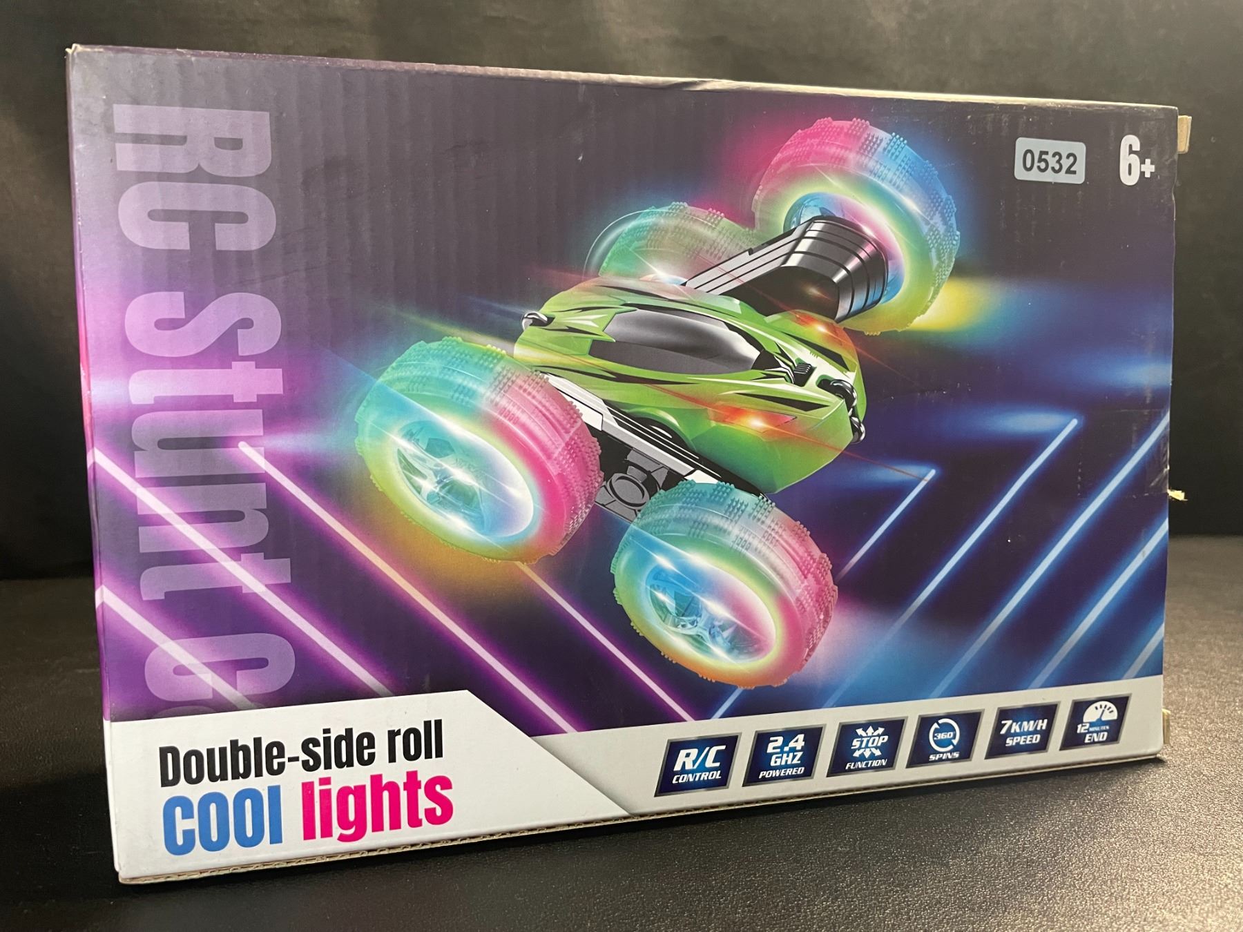 Car Rc W Light Dual Racer 1 Light-Up RC Stunt Car - Double-Sided Fast Flips/Rolls RC Car w/ Wheel ...