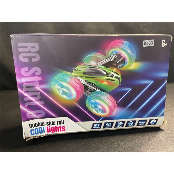 1 Light-Up RC Stunt Car - Double-Sided Fast Flips/Rolls RC Car w/ Wheel Lights & Headlights - New