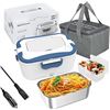 Image 1 : 1 Electric Heated Portable Lunch Box (1.5L) - Power Cable, Car Cable, & Carry Bag Included - New!
