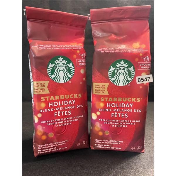 2 Bags of Starbucks Holiday Blend Limited Edition Ground Coffee - 283G Each - New