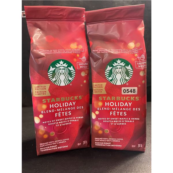 2 Bags of Starbucks Holiday Blend Limited Edition Ground Coffee - 283G Each - New
