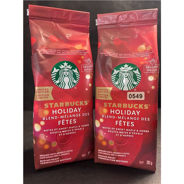 2 Bags of Starbucks Holiday Blend Limited Edition Ground Coffee - 283G Each - New