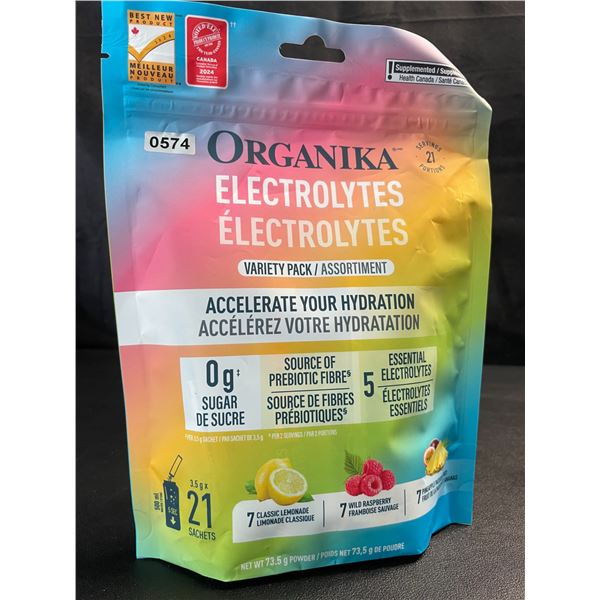 1 Organika Electrolytes Powder Variety Pack - 21 Sachets x 3.5g Each - (Exp: 02/2027) - New