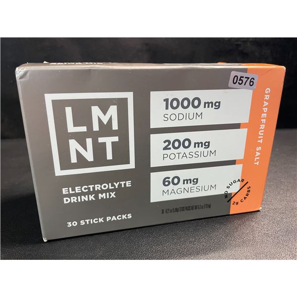 1 Box of LMNT Zero Sugar Electrolyte Drink Mix - Grapefruit Salt - 30 Stick Packs (BB: 10/2025) New