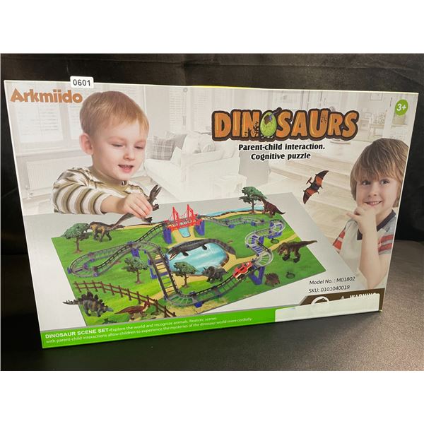 1 Arkmiido Dinosaur Scene Toy Play Set (For Ages 3+) - Dino Figures/Mat Included - Brand New