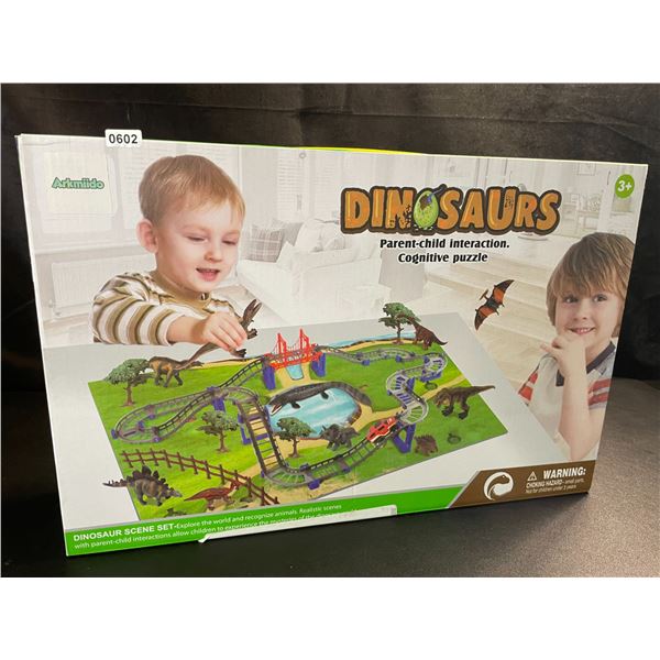 1 Arkmiido Dinosaur Scene Toy Play Set (For Ages 3+) - Dino Figures/Mat Included - Brand New