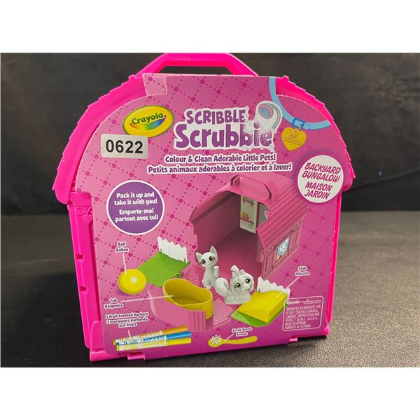 1 Crayola Scribble Scrubbies Pets Backyard Bungalow Set - Colour & Clean Adorable Little Pets - New!