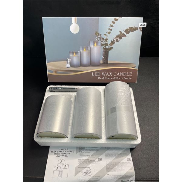 1 Box of LED Flameless Wax Candles w/ Realistic Moving Flame Effect & Remote Control - 3PCS - New