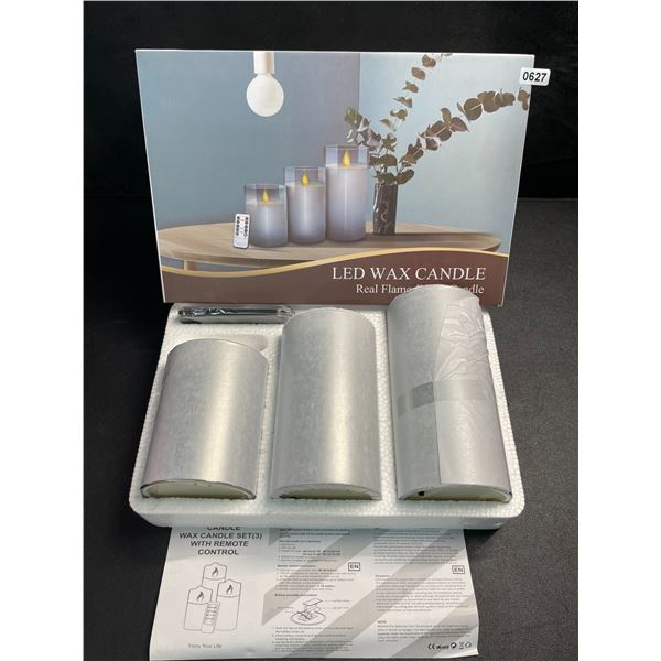 1 Box of LED Flameless Wax Candles w/ Realistic Moving Flame Effect & Remote Control - 3PCS - New