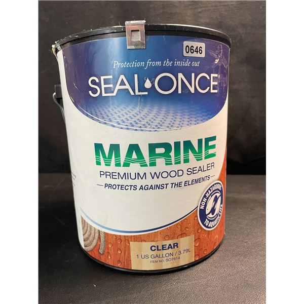 1 Tub of Seal Once Marine Premium Wood Sealer - Clear - 1 Gallon/3.79L - New