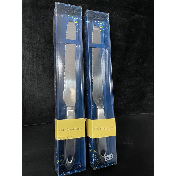 2 Red-Hit 13-Inch Ultra-Sharp Serrated Bread Knives - Brand New