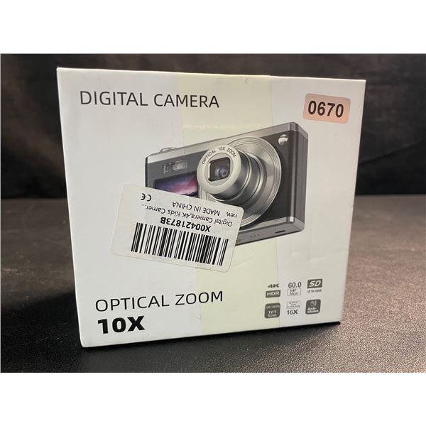 1 4K 60MP Digital Camera/Compact Mini Camera w/ 10X Optical Zoom & 256GB Memory Card - Brand New!