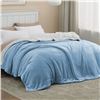 Image 1 : 1 Bedsure Sherpa Fleece Ultra Soft King-Size Blanket (108 x 90") - Blue - New in Box!
