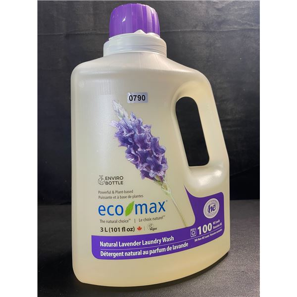 1 Jug of Eco Max Powerful & Plant-Based Natural Lavender Laundry Wash - 3L/100 Loads - New